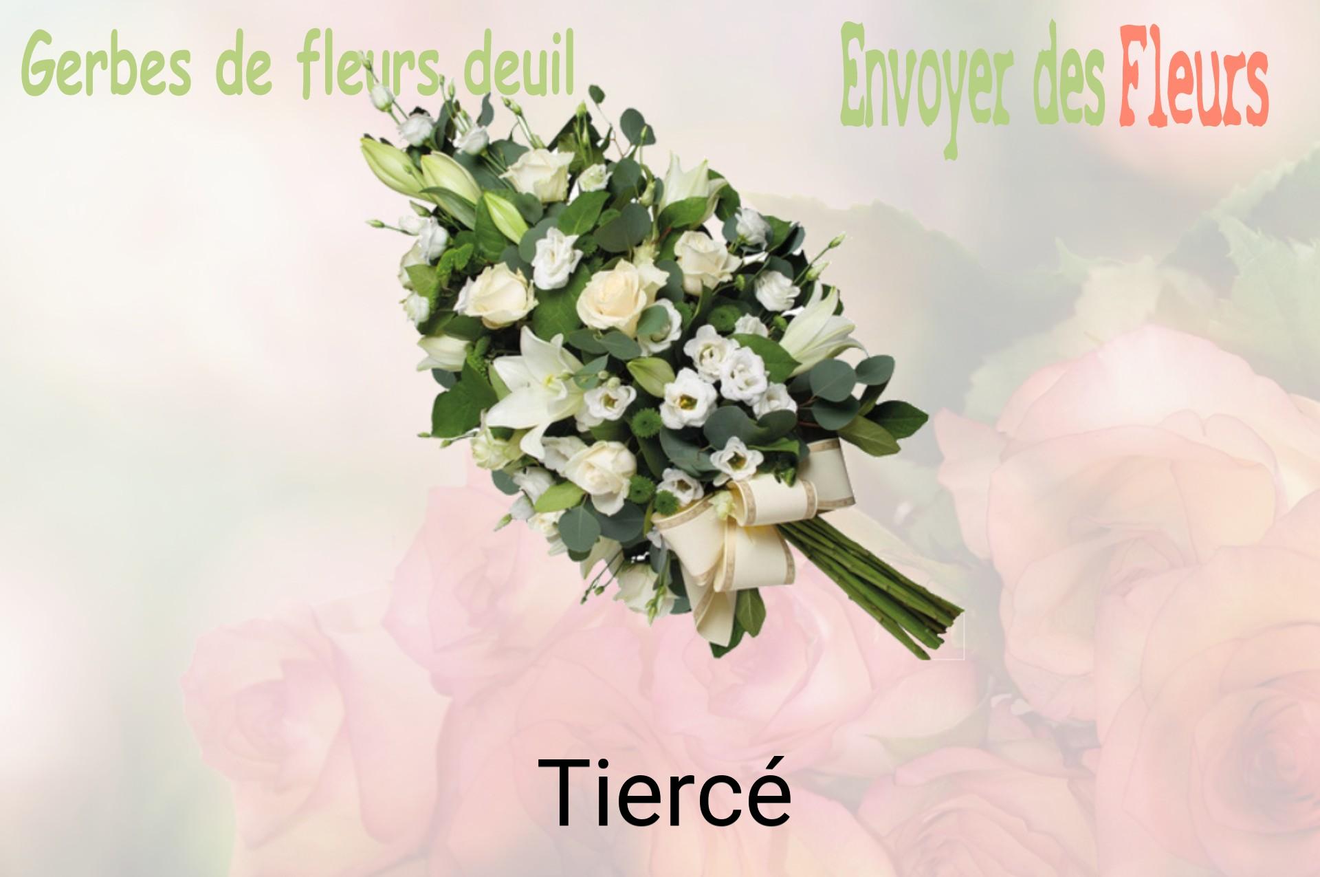 Gerbe de fleurs de deuil livrée à Tiercé